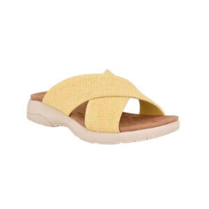 easy spirit taite women's size 5UKI 7US yellow slide sandals